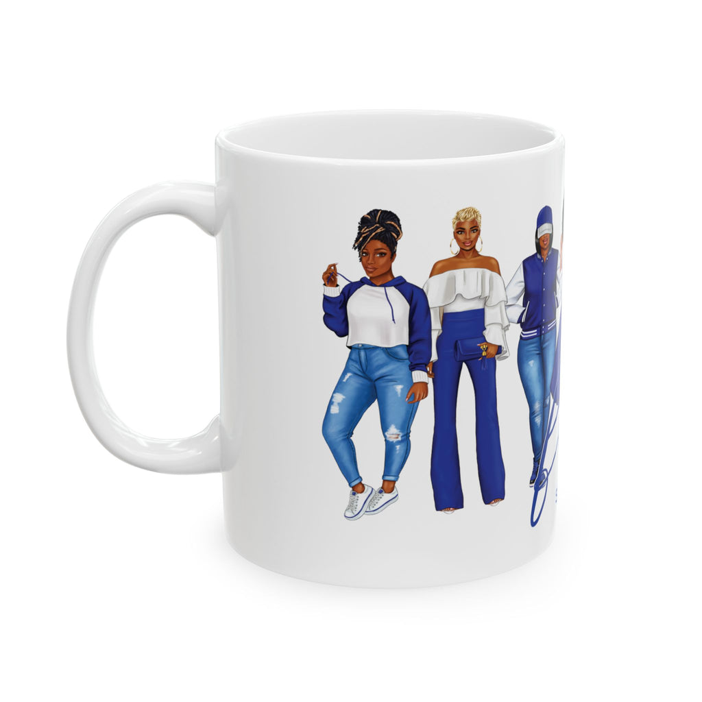 Divine Sisterhood Ceramic Mug in Blue/White (11oz/15oz)