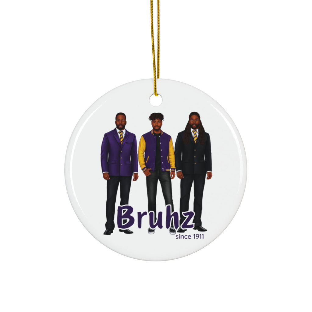 Divine Brotherhood Ceramic Ornament in Purple/Gold