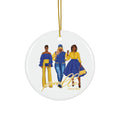 Divine Sisterhood Ceramic Ornament in Blue/Yellow