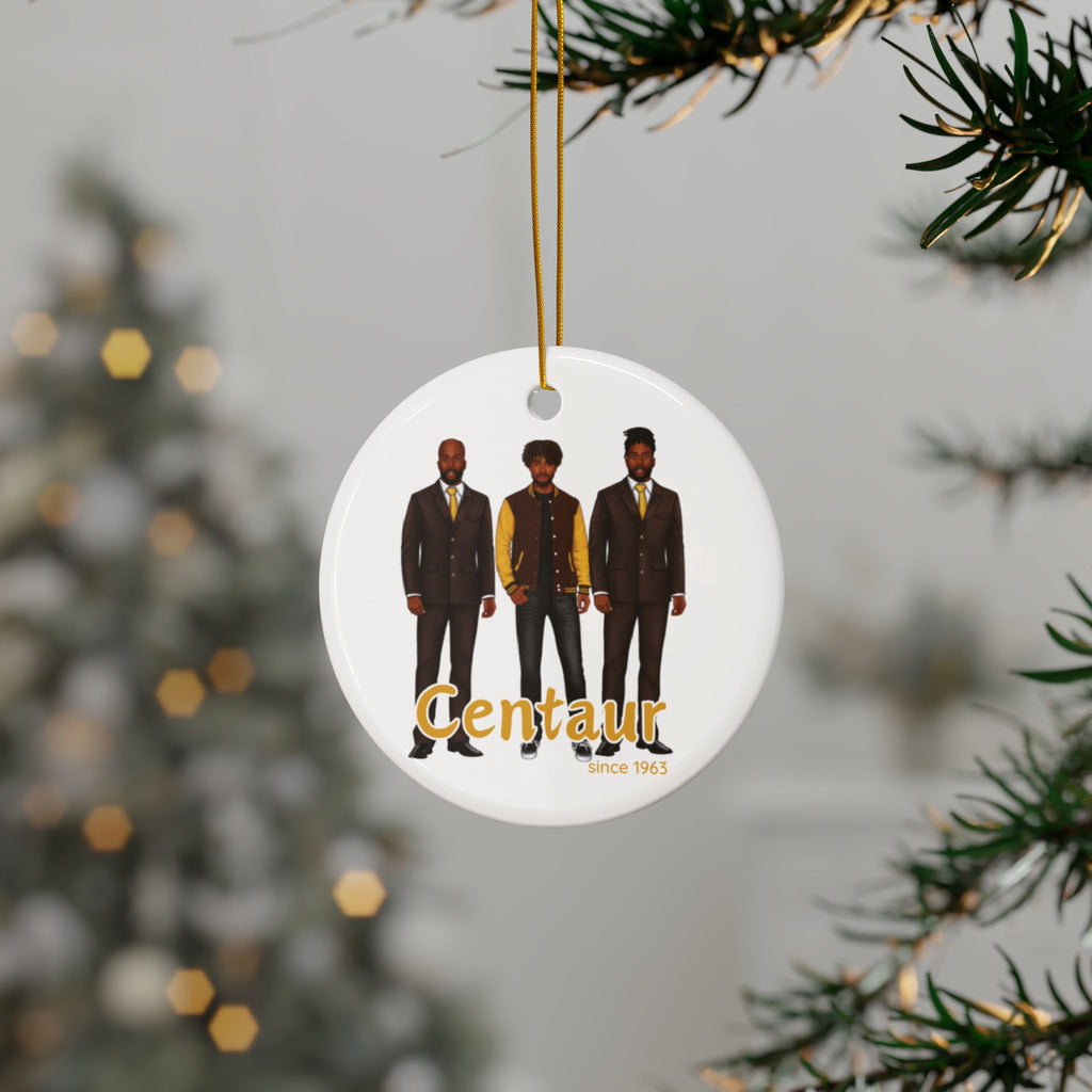 Divine Brotherhood Ceramic Ornament in Brown/Gold