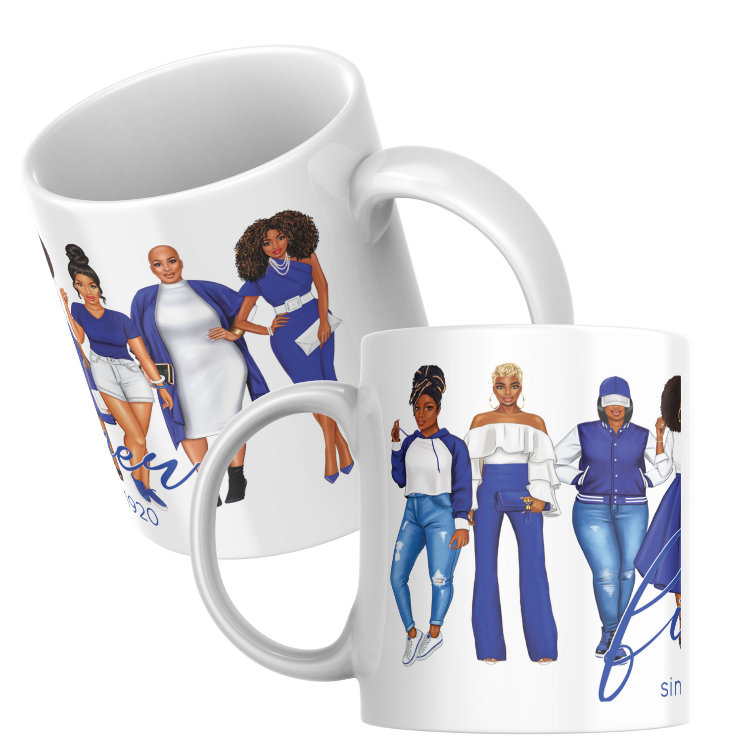 Divine Sisterhood Ceramic Mug in Blue/White (11oz/15oz)
