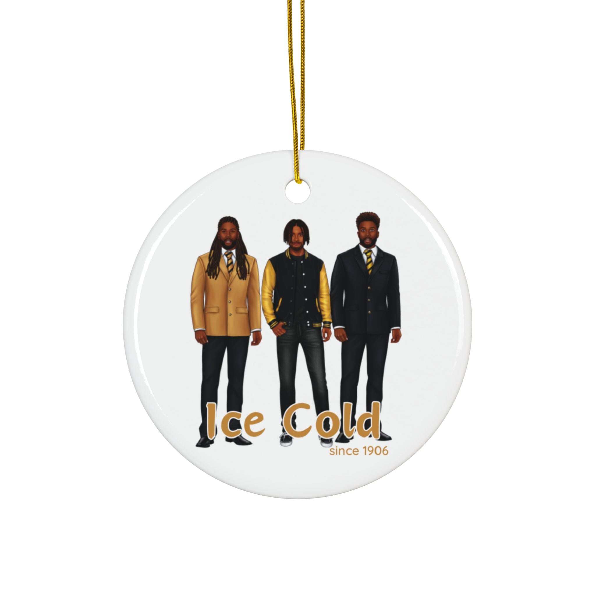 Divine Brotherhood Ceramic Ornament in Black/Gold