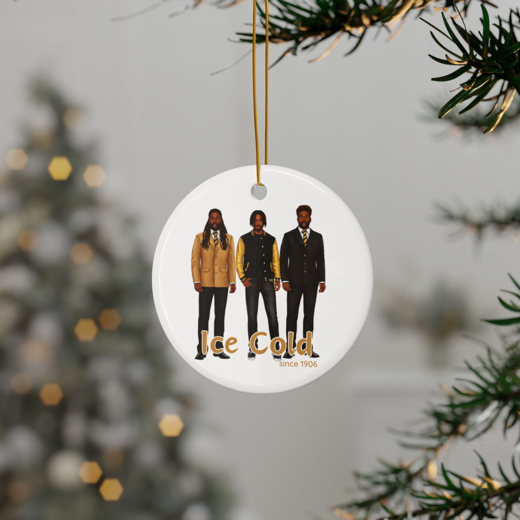 Divine Brotherhood Ceramic Ornament in Black/Gold