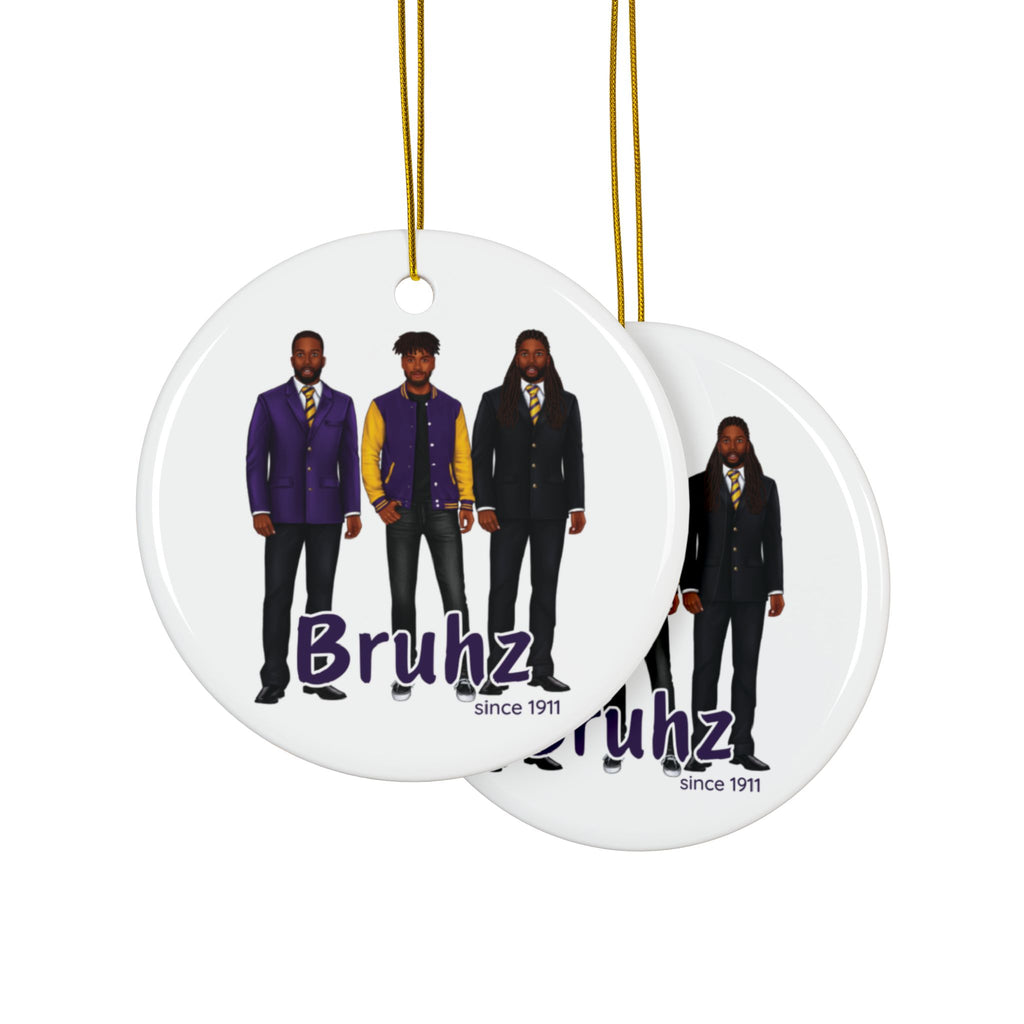 Divine Brotherhood Ceramic Ornament in Purple/Gold