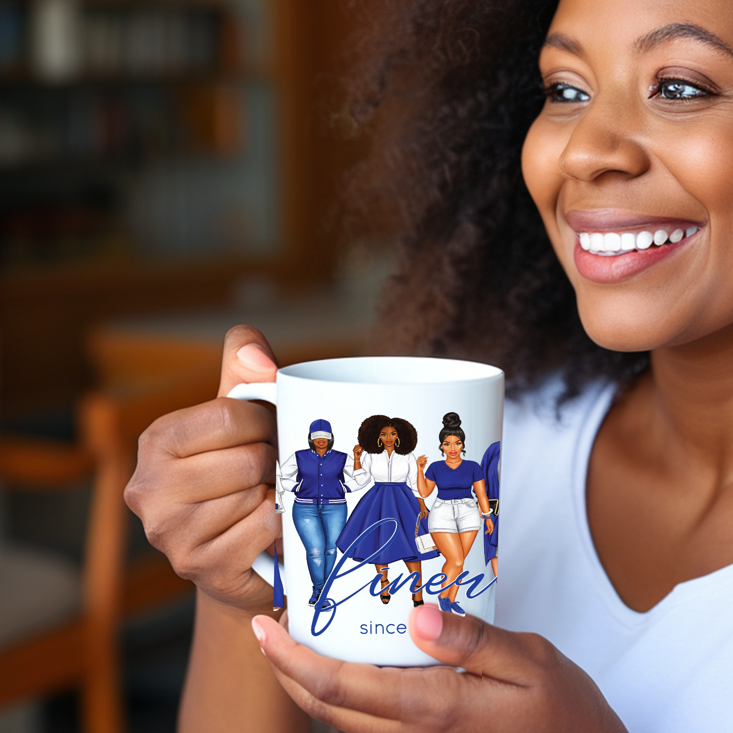 Divine Sisterhood Ceramic Mug in Blue/White (11oz/15oz)