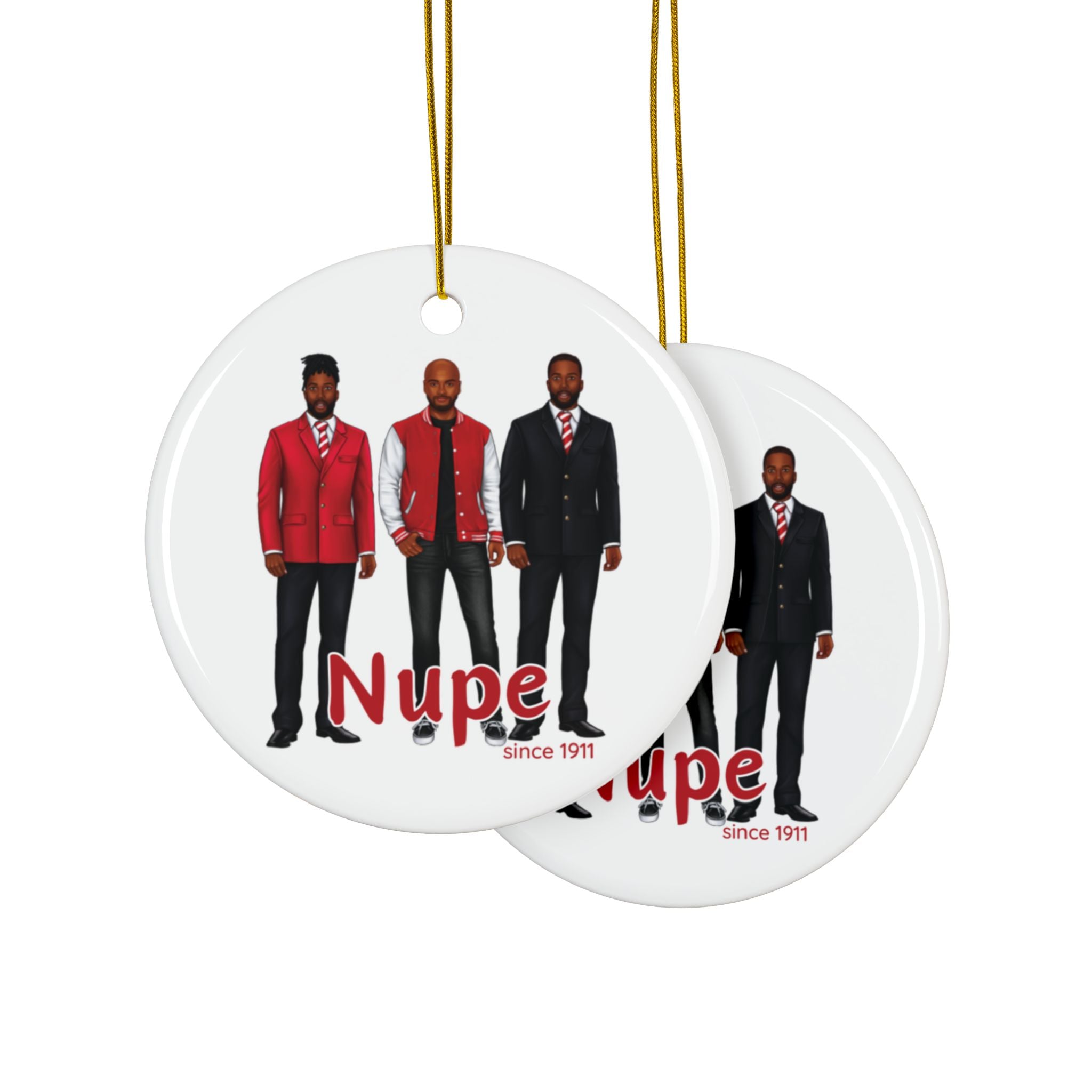 Divine Brotherhood Ceramic Ornament in Red/White