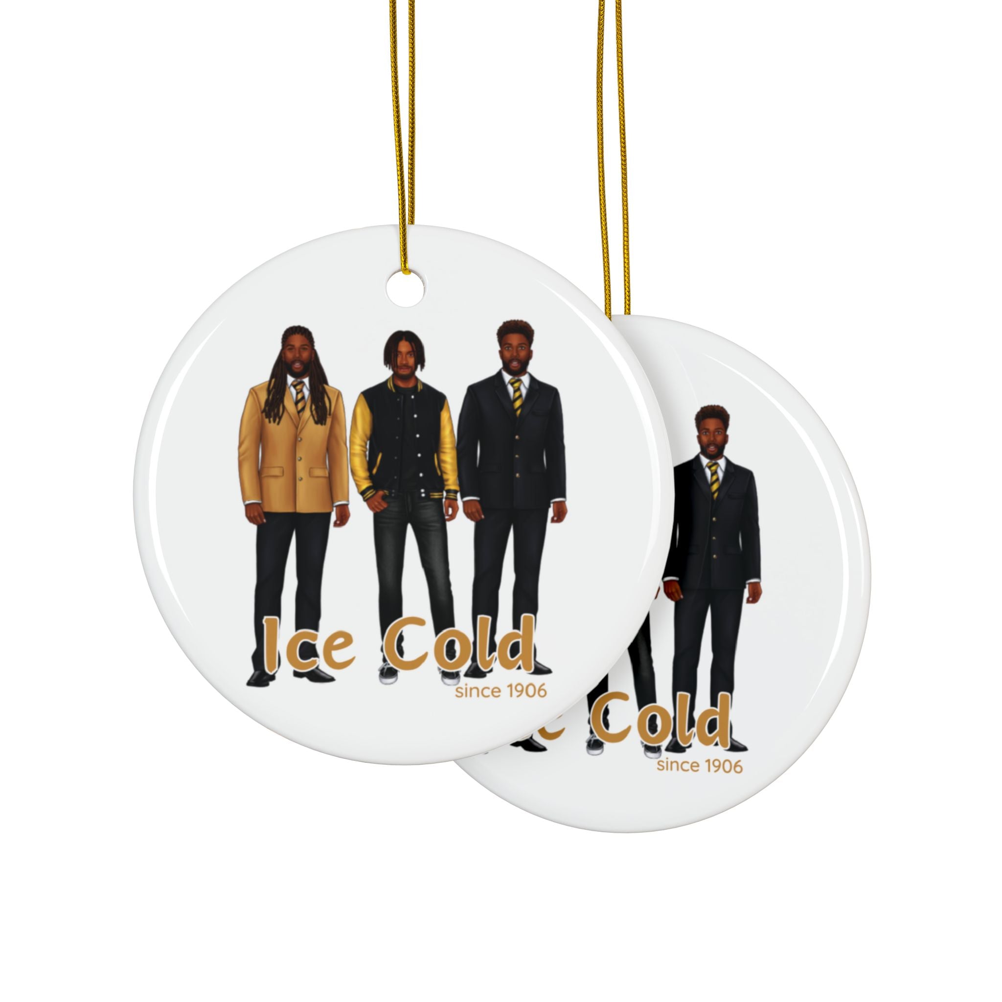 Divine Brotherhood Ceramic Ornament in Black/Gold
