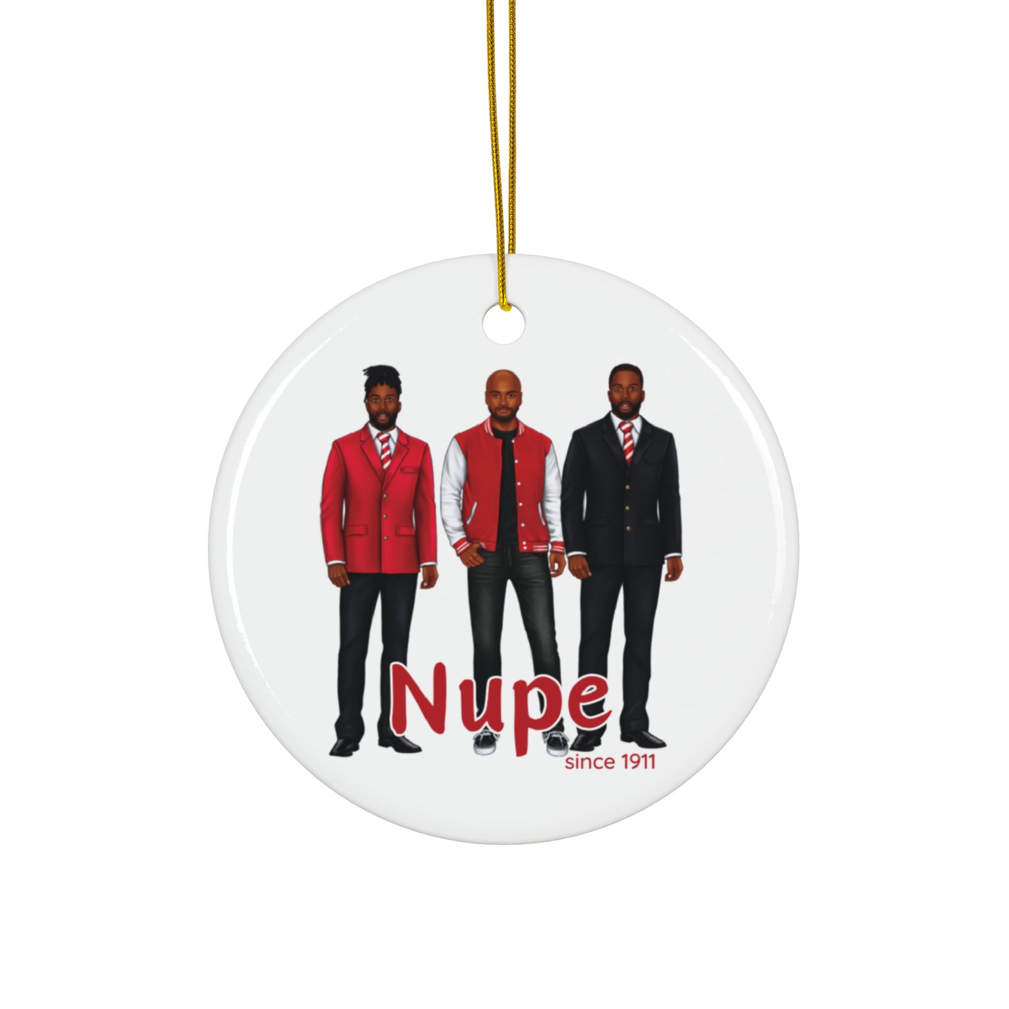 Divine Brotherhood Ceramic Ornament in Red/White