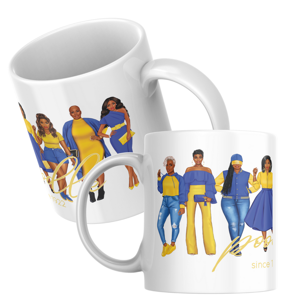 Divine Sisterhood Ceramic Mug in Blue/Yellow (11oz/15oz)