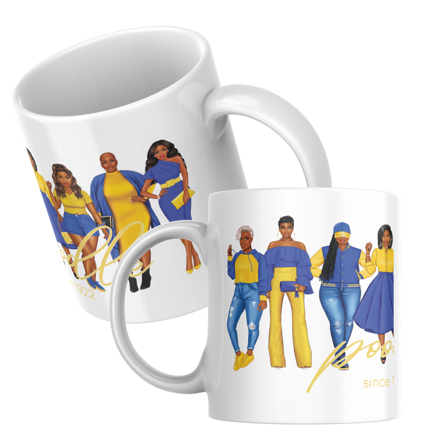 Divine Sisterhood Ceramic Mug in Blue/Yellow (11oz/15oz)