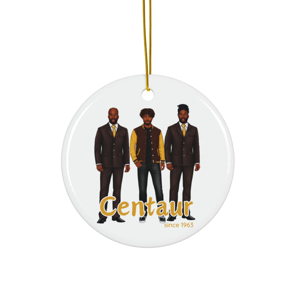 Divine Brotherhood Ceramic Ornament in Brown/Gold