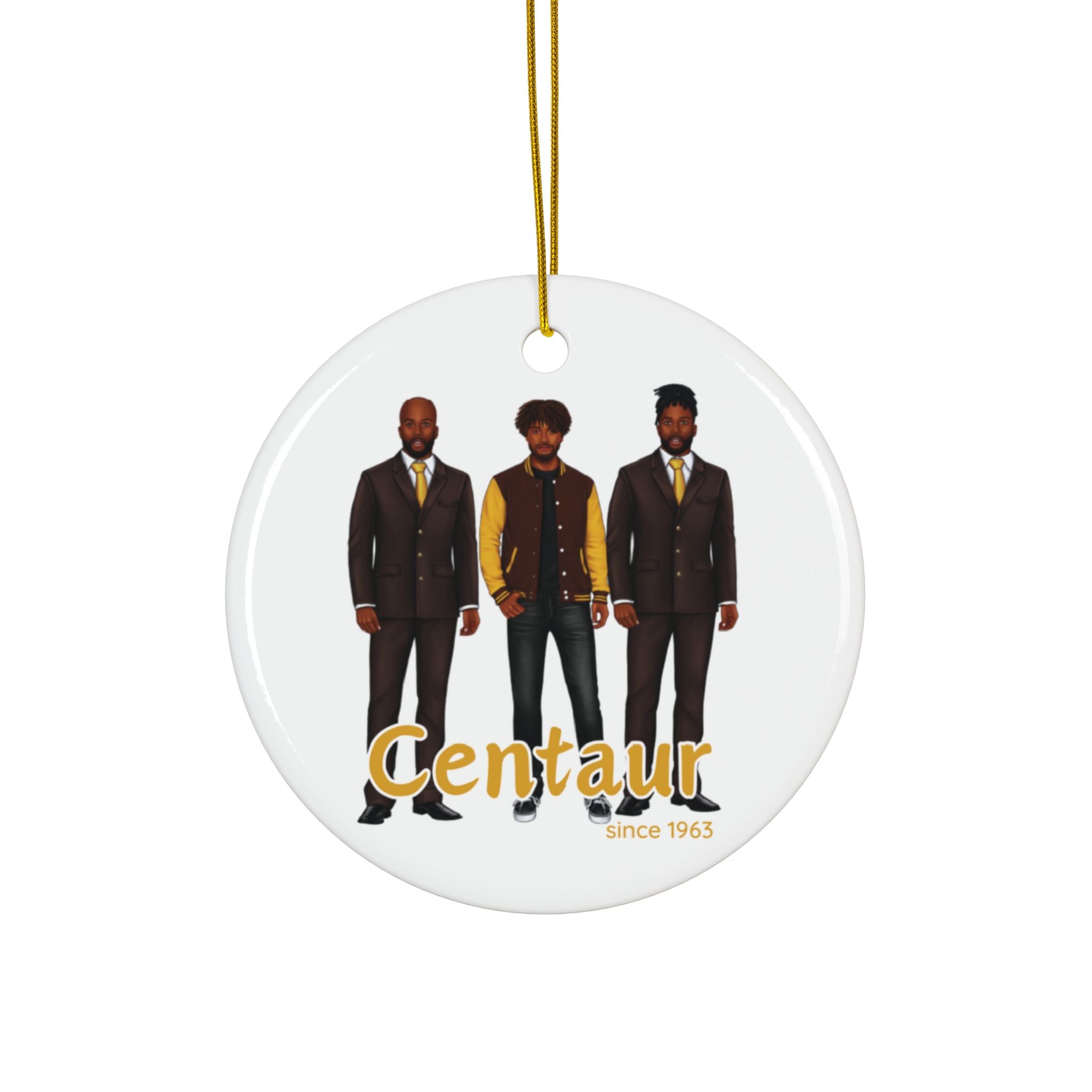 Divine Brotherhood Ceramic Ornament in Brown/Gold