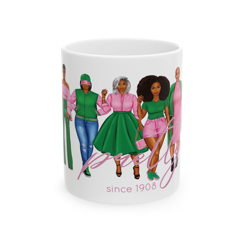 Divine Sisterhood Ceramic Mug in Pink/Green (11oz/15oz)