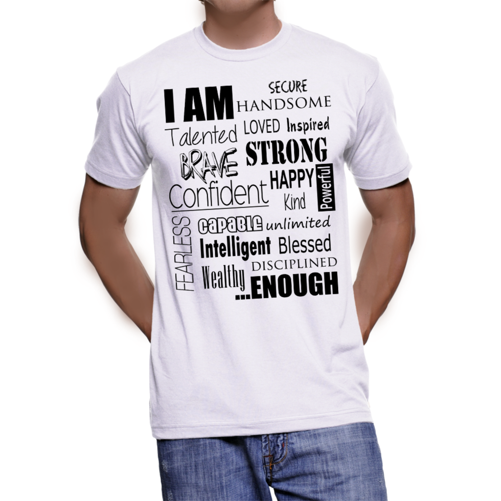White I AM Positive Affirmation Tee & Tumbler Combo