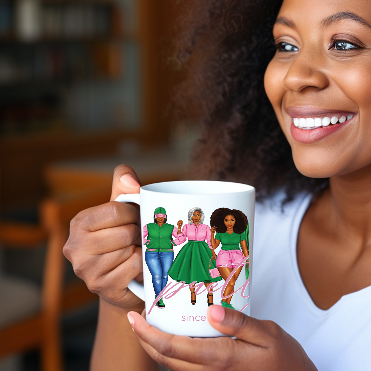 Divine Sisterhood Ceramic Mug in Pink/Green (11oz/15oz)