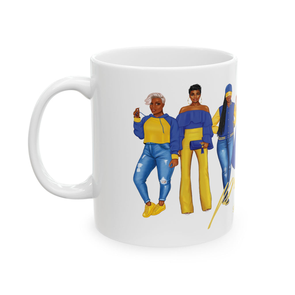 Divine Sisterhood Ceramic Mug in Blue/Yellow (11oz/15oz)