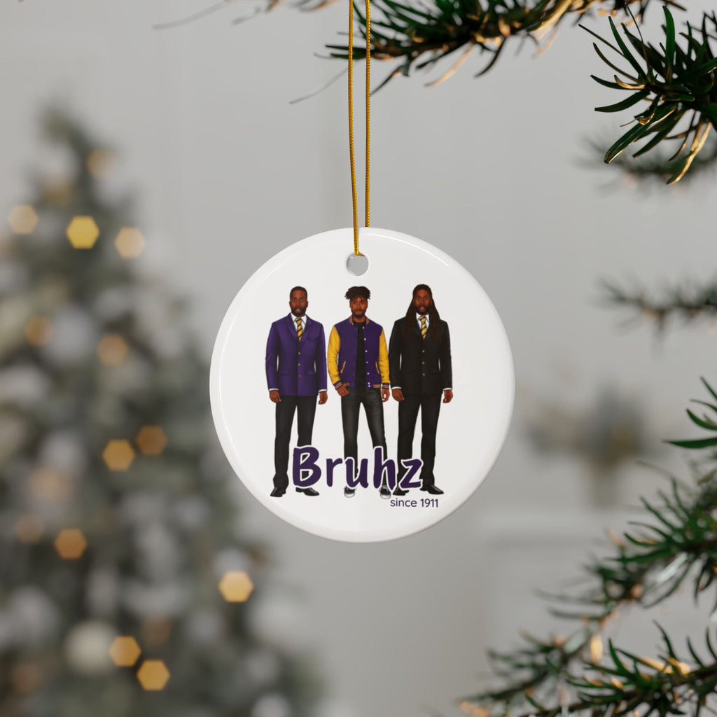 Divine Brotherhood Ceramic Ornament in Purple/Gold