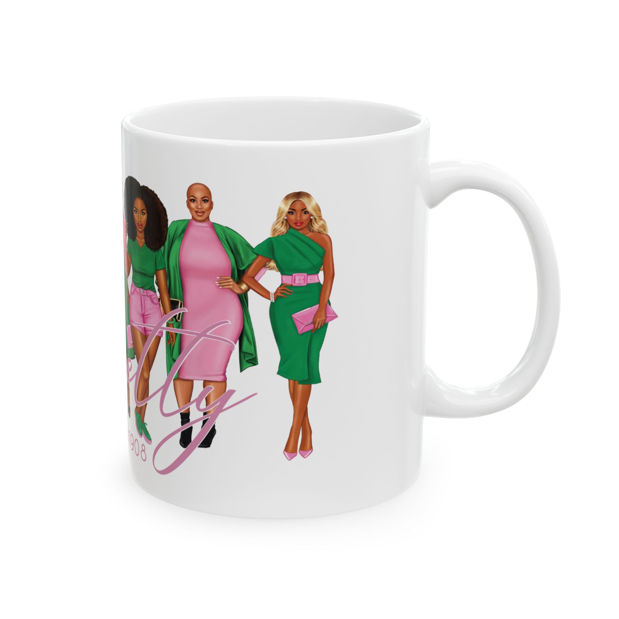 Divine Sisterhood Ceramic Mug in Pink/Green (11oz/15oz)