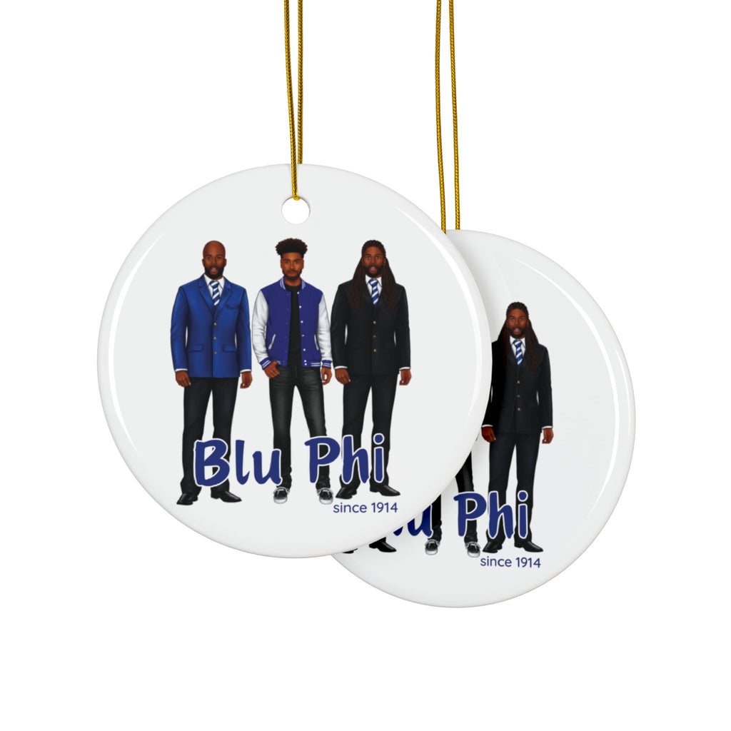 Divine Brotherhood Ceramic Ornament in Blue/White