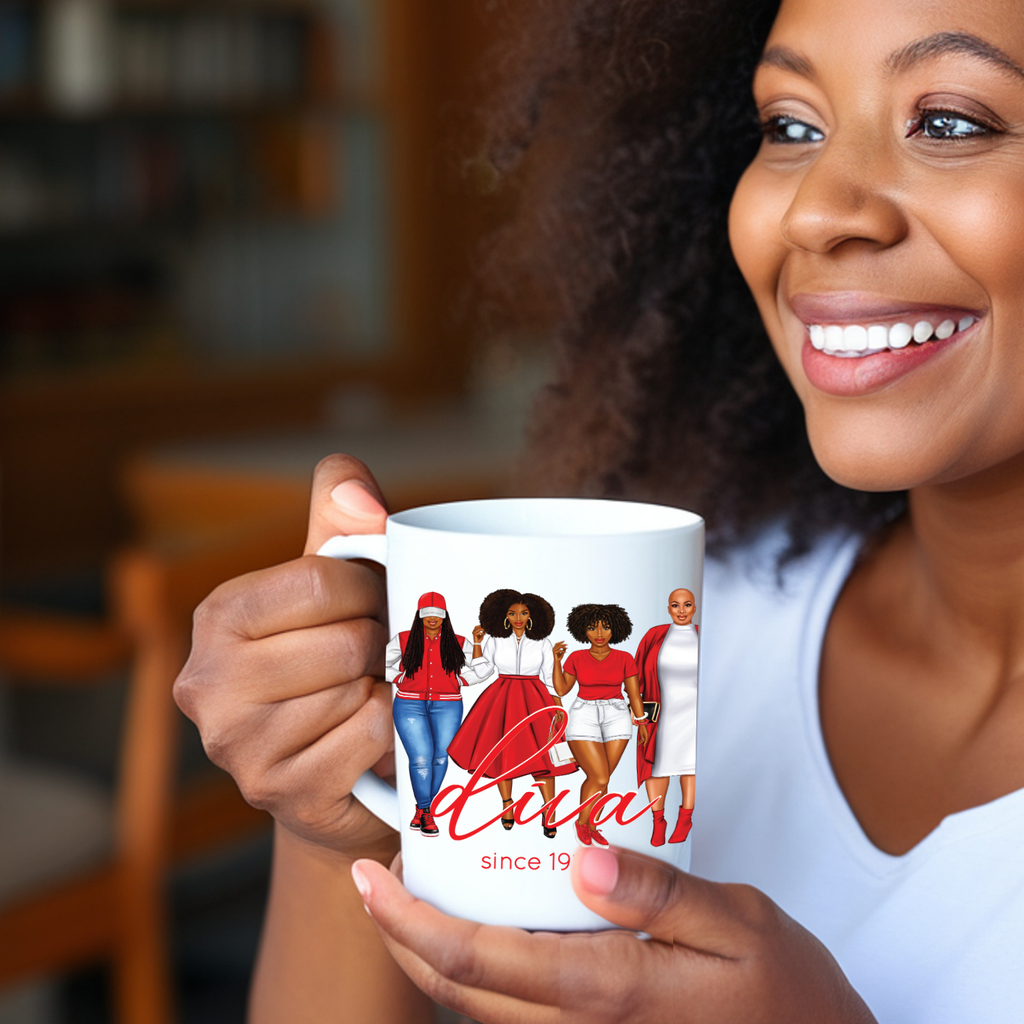 Divine Sisterhood Ceramic Mug in Red/White (11oz/15oz)