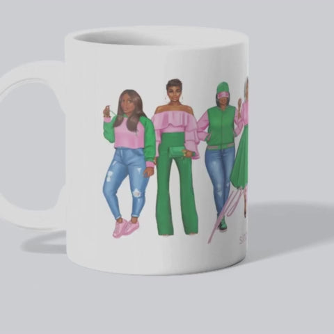 Divine Sisterhood Ceramic Mug in Pink/Green (11oz/15oz)