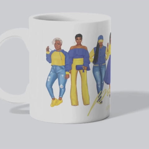 Divine Sisterhood Ceramic Mug in Blue/Yellow (11oz/15oz)